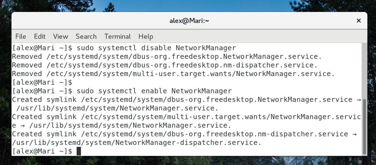 systemctl enable NetworkManager