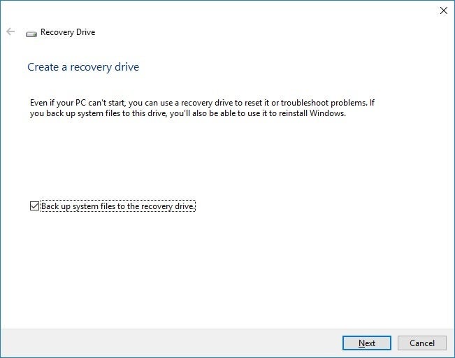 make windows recovery disk windows 10