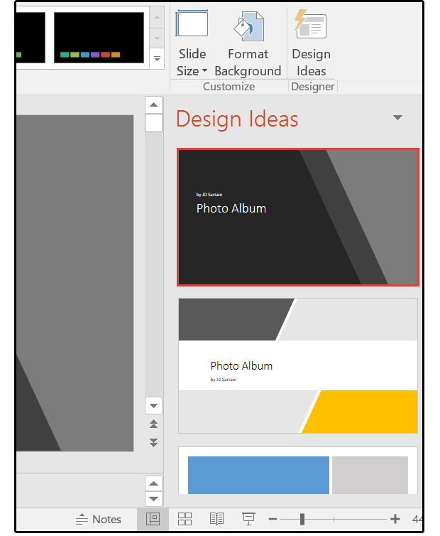 09 select a design from the design ideas menu