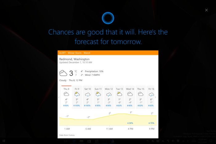 cortana lock screen weather