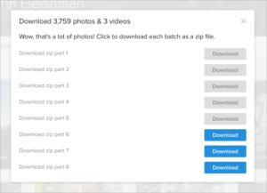flickr download zip dialog