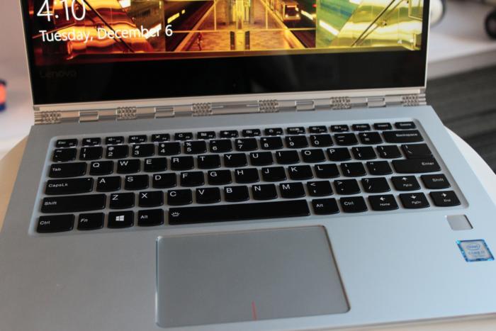 Lenovo Yoga 910 keyboard and trackpad