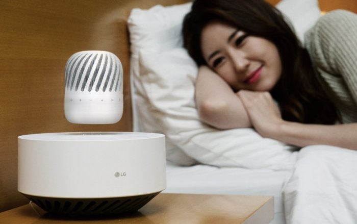 lg levitating portable speaker lifestyle