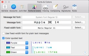 how to change the default font for an app in mac