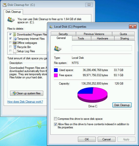 compress your os drive disk cleanup