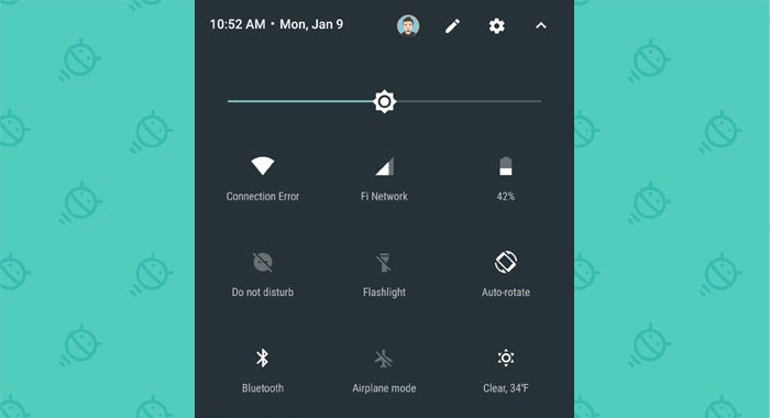 Android Nougat Quick Settings: Weather