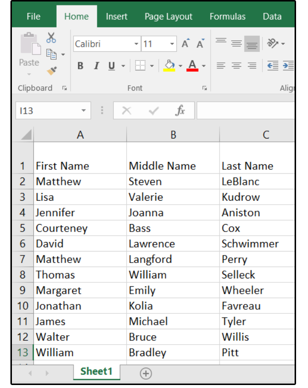 04 excel splits column a into three columns