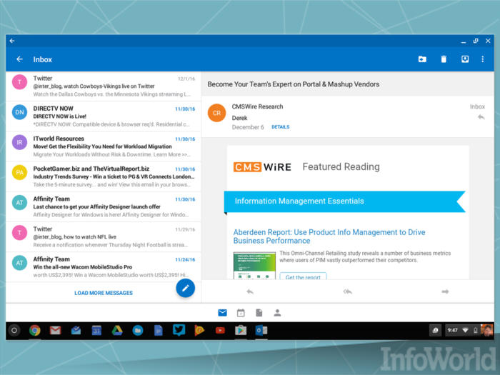 Chrome上的Outlook Android