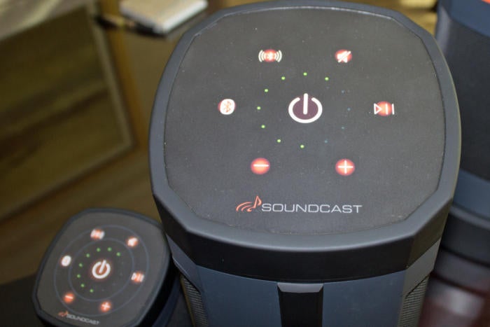 Capacitive touch buttons on Soundcast's VGX series speakers