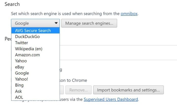 chrome search