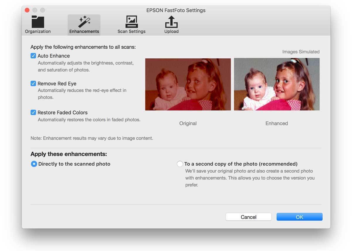 epson fastfoto enhance settings