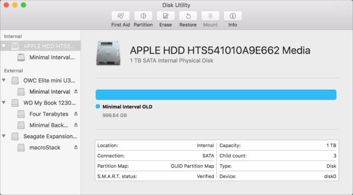 mac911 disk utility showing maker name