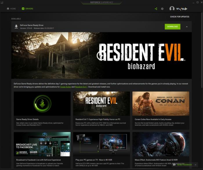 nvidia geforce experience drivers