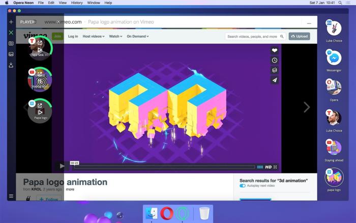 opera neon video player 2