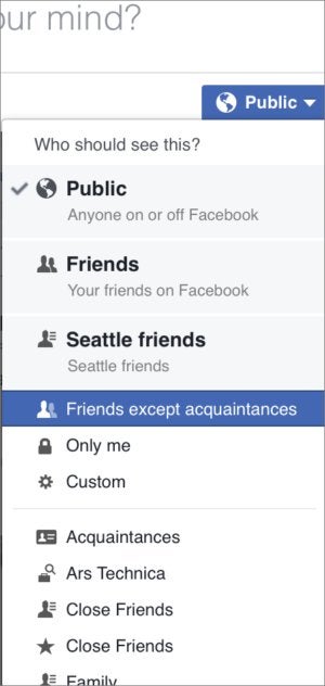 privatei fb posting audience menu