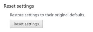 reset chrome settings