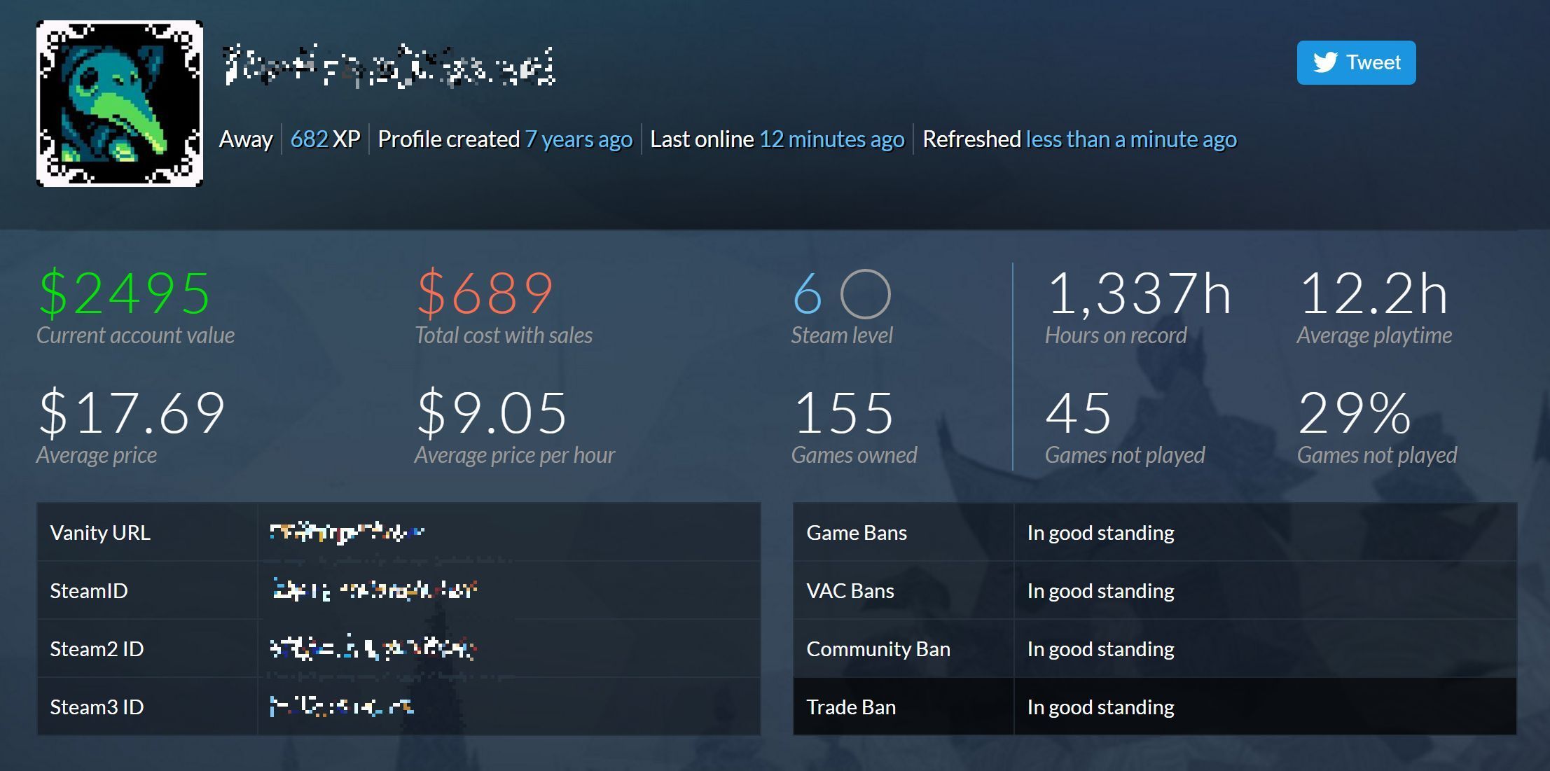 Steam hours calculator (120) фото