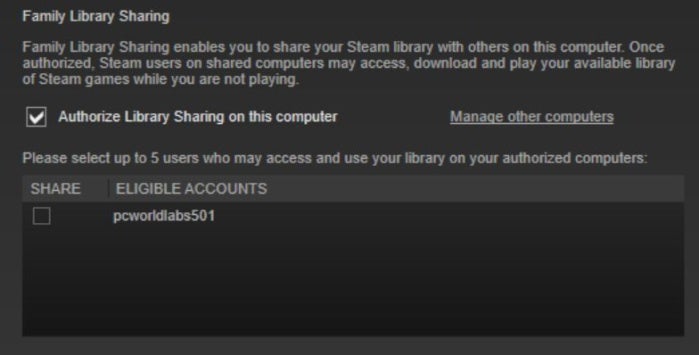 steam family sharing