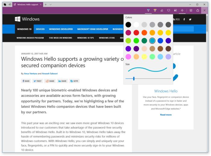 web notes windows ink