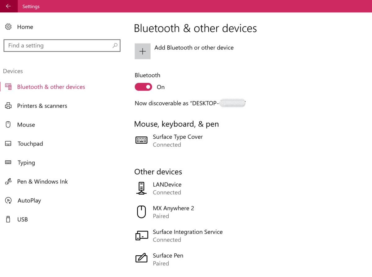 Windows 10设备设置