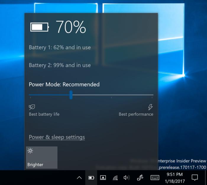 windows 10 Build 15014 insider power management