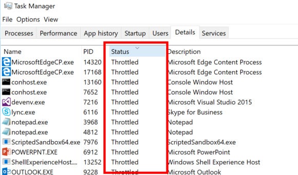 windows 10 power throttling