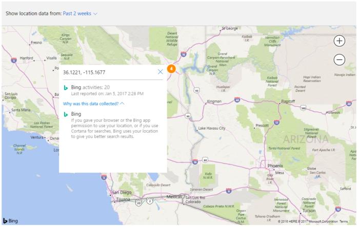 windows 10 privacy location data