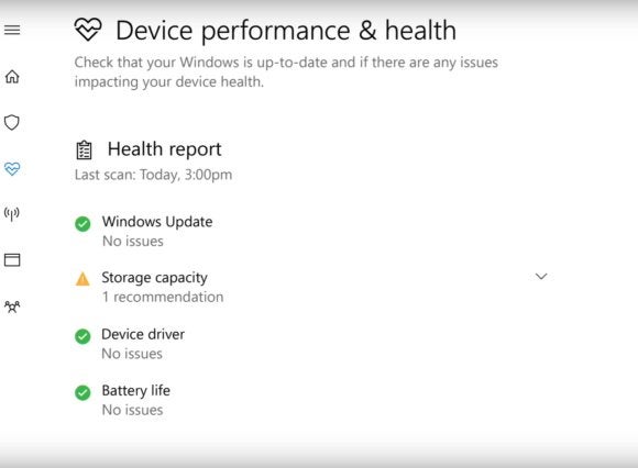 windows 10 windows defender device health