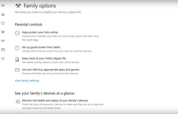 windows 10 windows defender family center