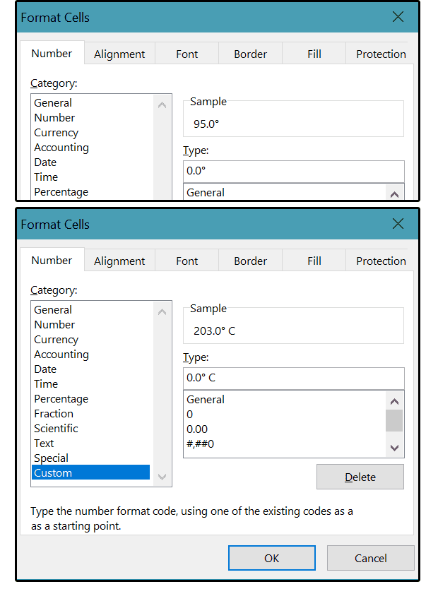 02 format cells fahrenheit