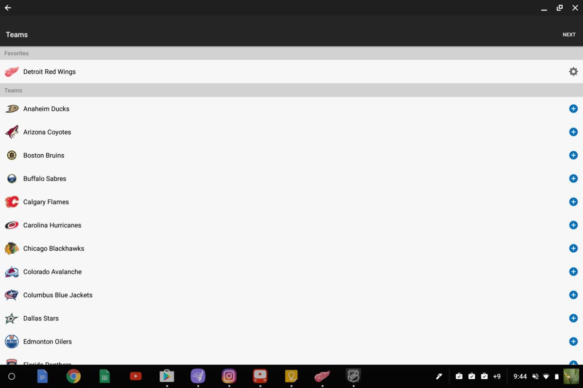 android apps chromebook nhl detroit red wings