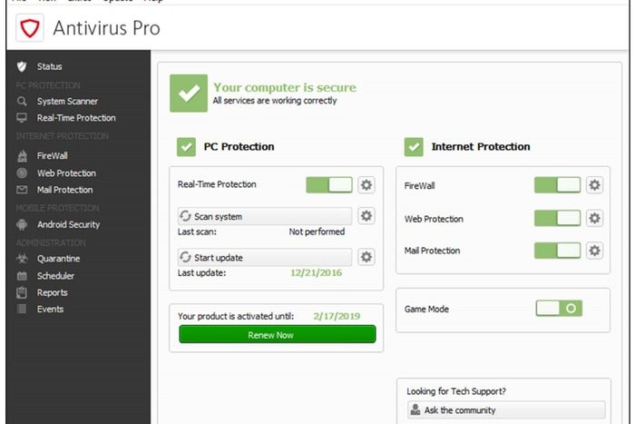 avira start screen