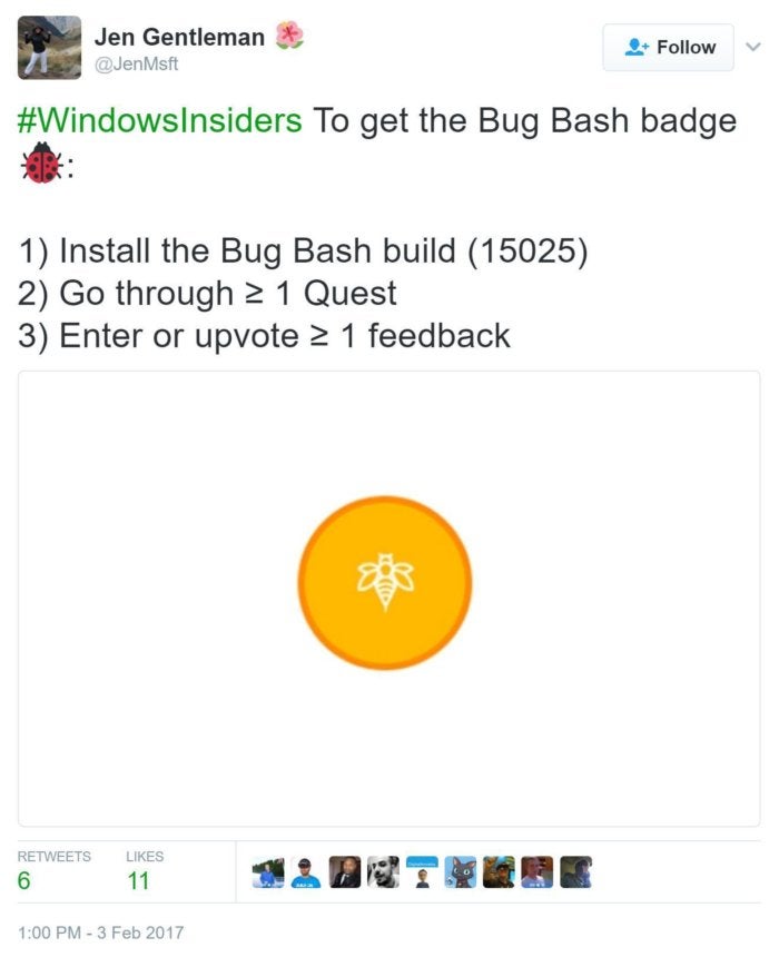 bug bash tweet