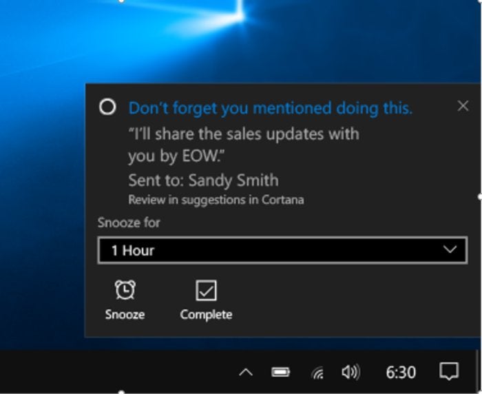 cortana suggested reminders large