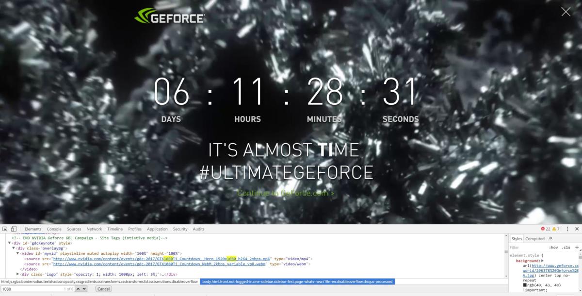 gtx 1080 countdown