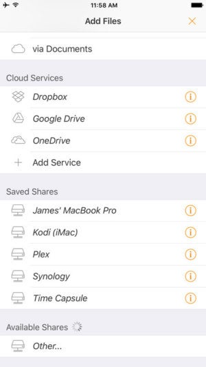 infuse 5 iphone add files