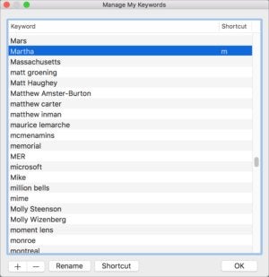 mac911 smart album keywords