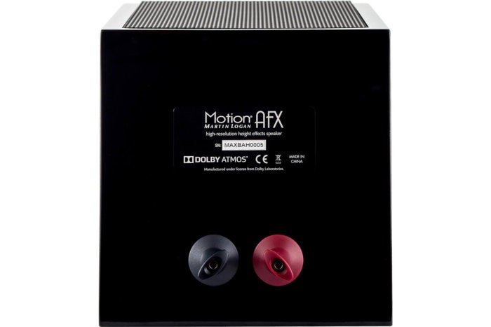 The Motion AFX has MartinLogan’s signature five-way speaker binding posts whose oval design makes ti
