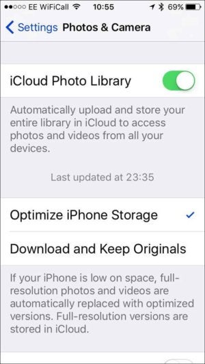 photos settings ios