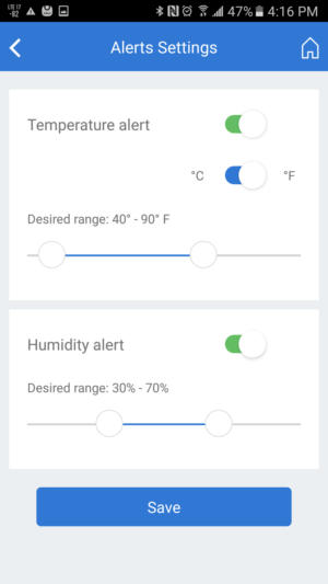 Toost alert settings