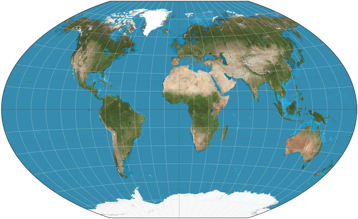 winkel triple projection world map