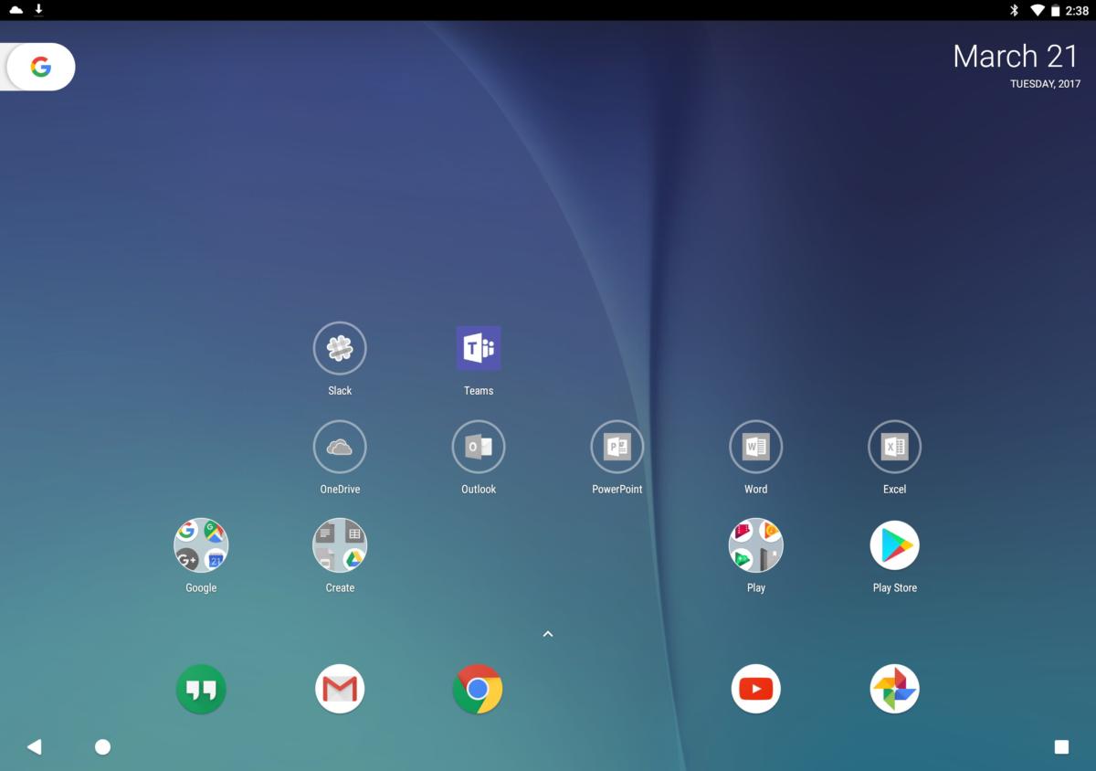 android o preview home screen