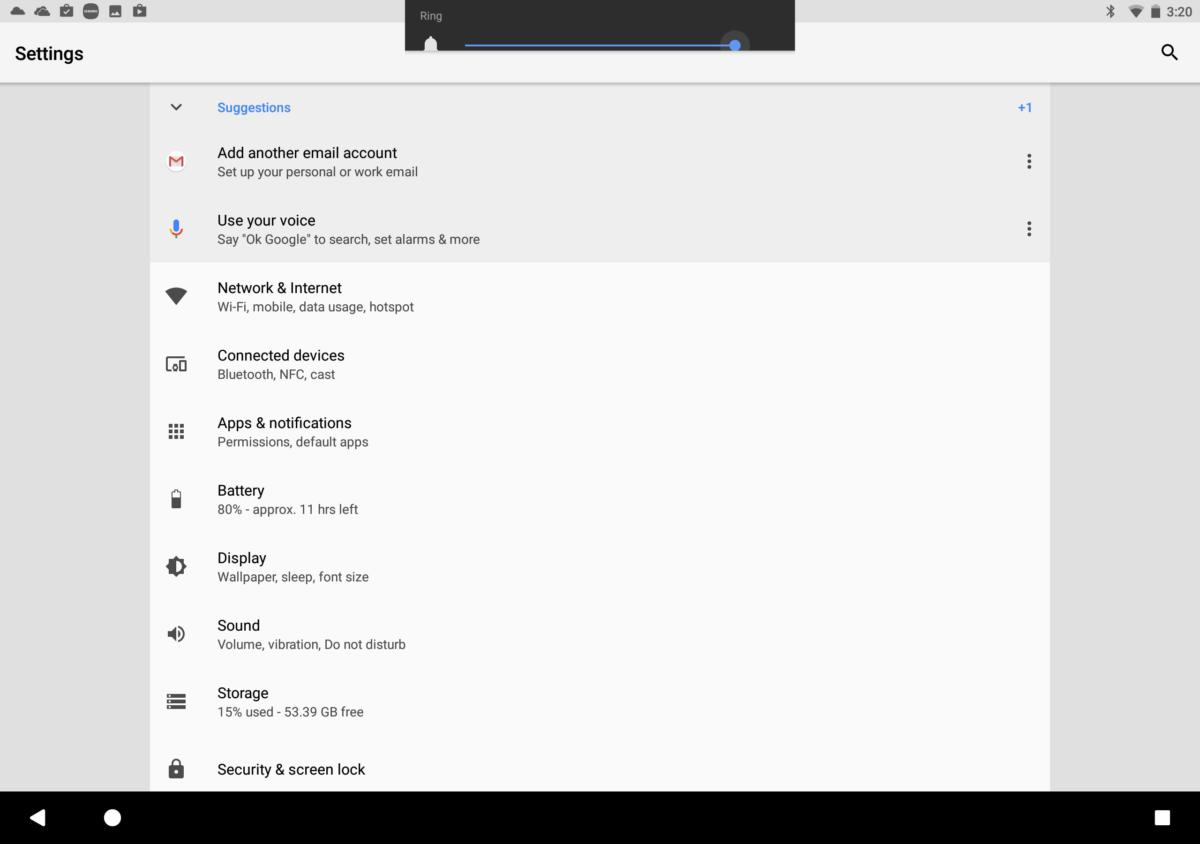 android o preview settings screen
