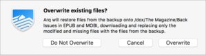 arq overwrite dialog