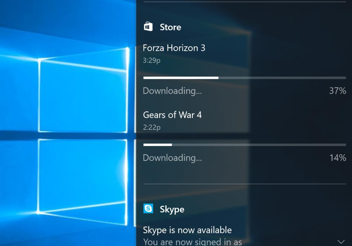 game downloads in notifications