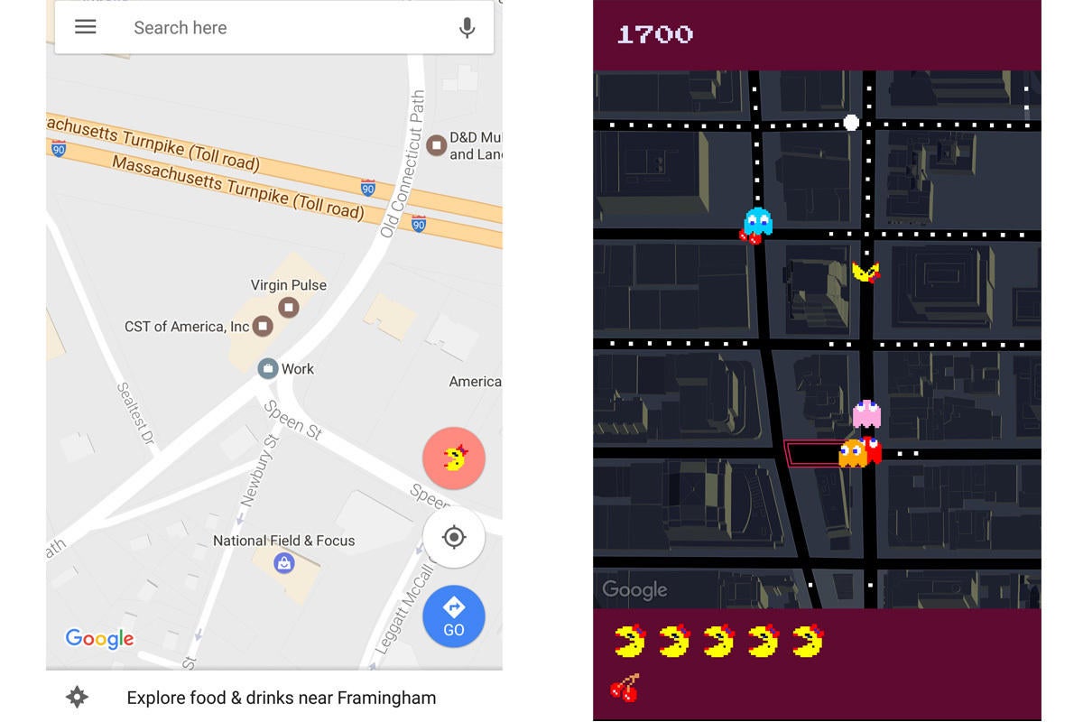 google maps pac man