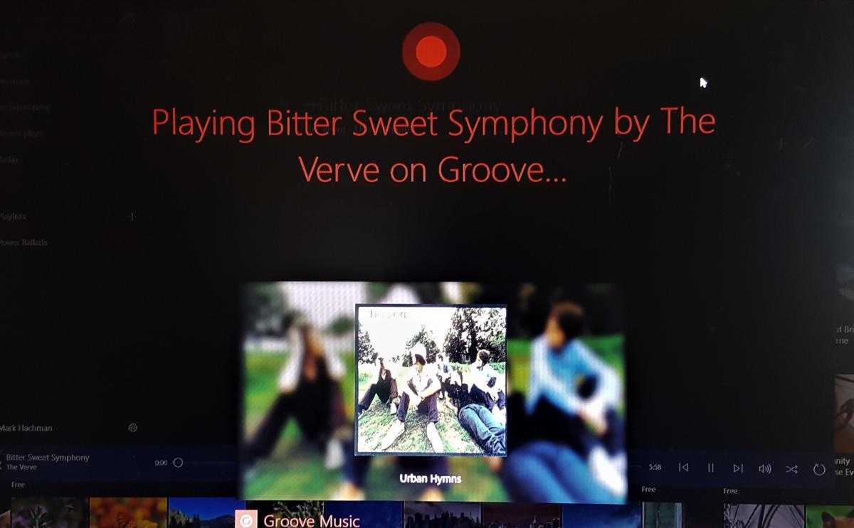 Windows 10 Creators Update groove hands off experience