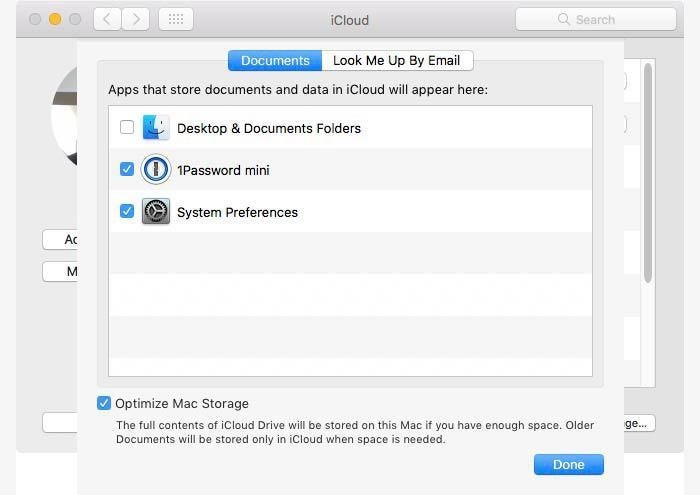 icloud drive sierra settings