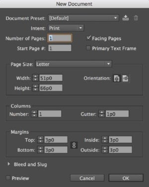 InDesign CC’s old New Documents panel