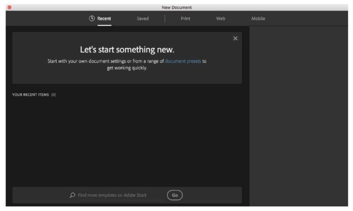 InDesign CC 2017’s revamped New Documents panel.